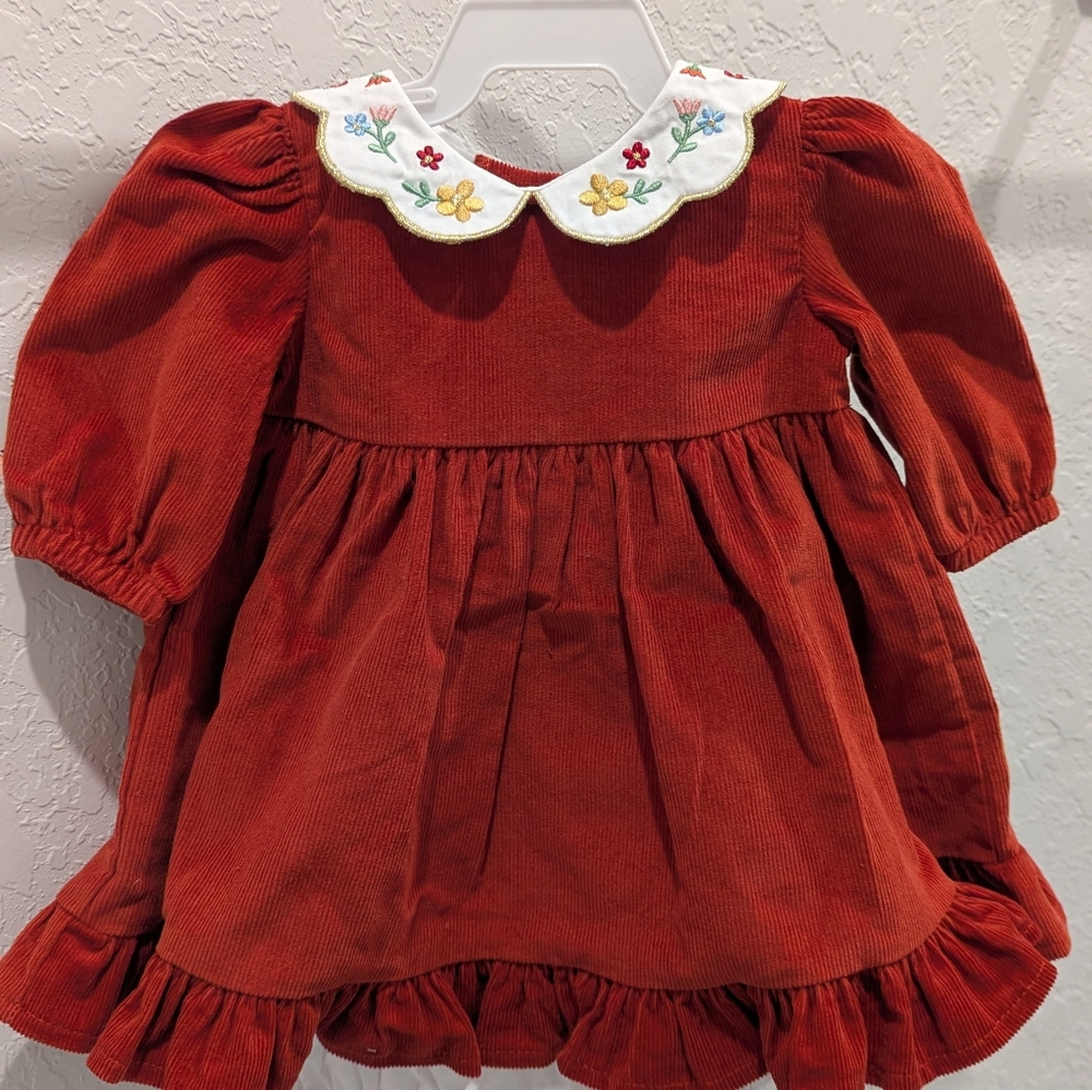 Good Lad Baby Girl Fall 2 Piece Long Sleeve Corduroy Dress Size 6 Months NWT
